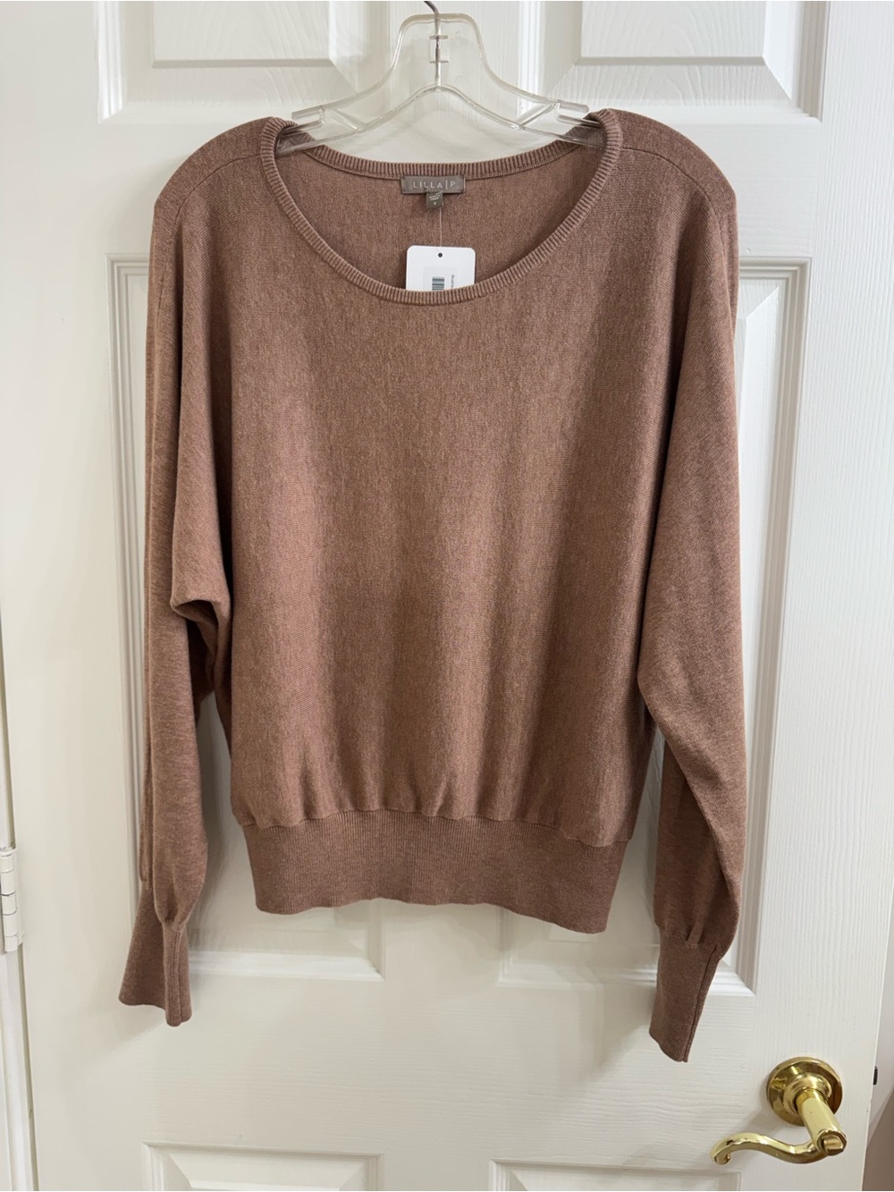 Lillia P Brown Crewneck Women's Sweater Size S - Picture 1 of 5